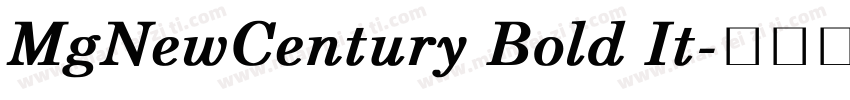 MgNewCentury Bold It字体转换